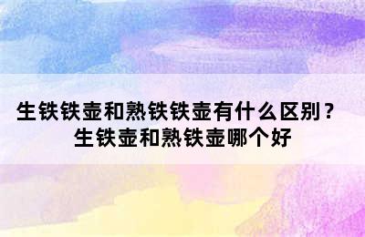 生铁铁壶和熟铁铁壶有什么区别？ 生铁壶和熟铁壶哪个好